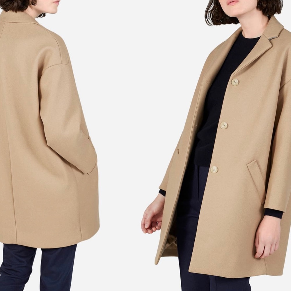 NWT EVERLANE WOOL CAMEL COAT